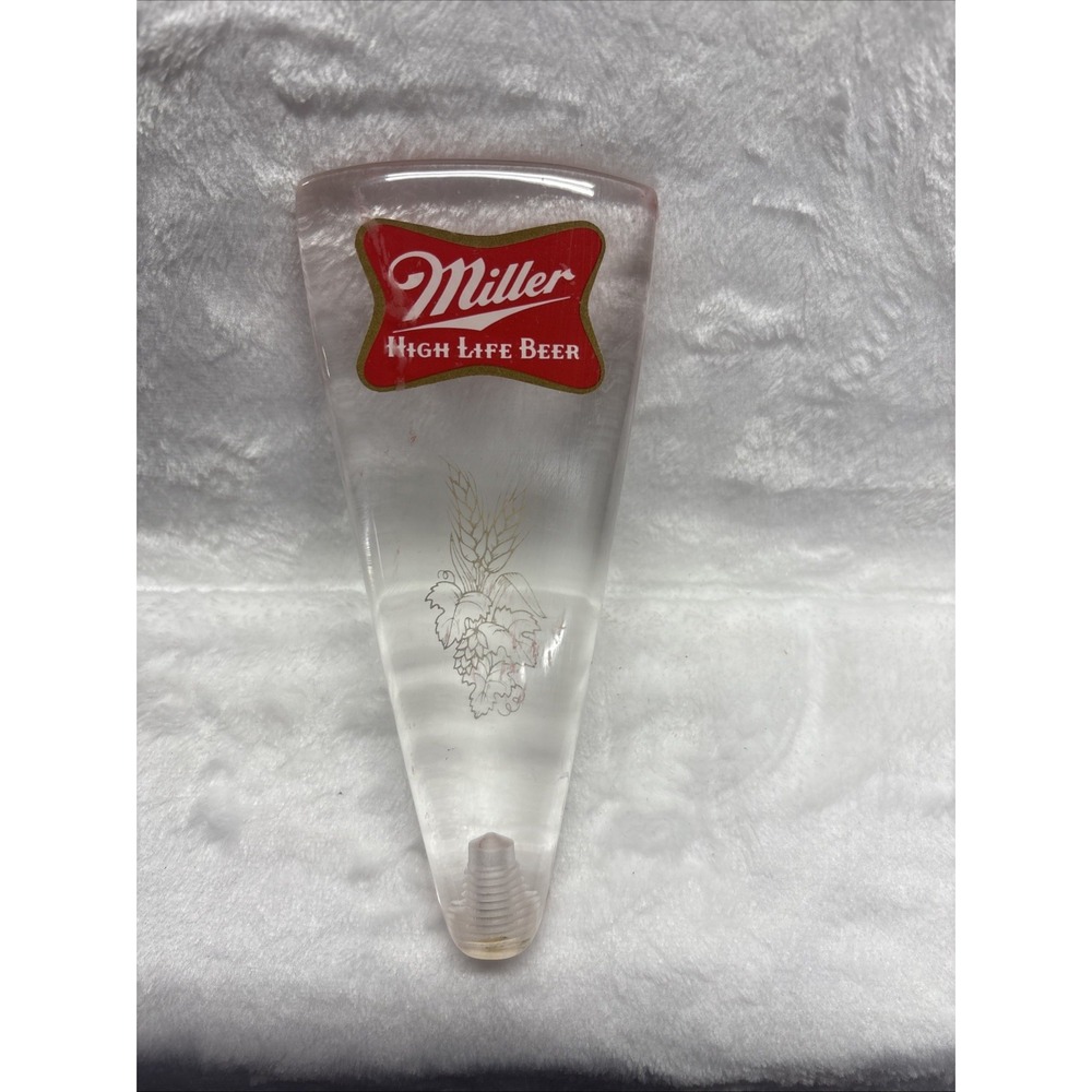 Vintage Miller High Life Clear Acrylic Lucite Beer Tap Handle 6" - Picture 2 of 5